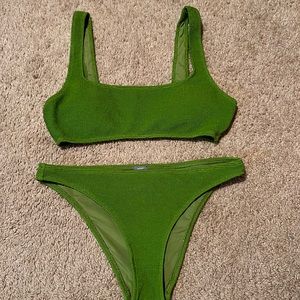 Aerie Green textured bikini 👏🏼